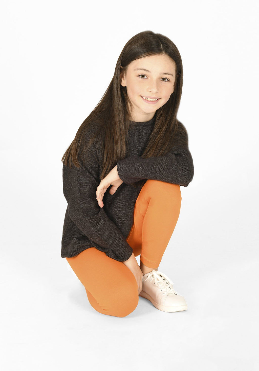 tiger orange full length childrens leggings 5