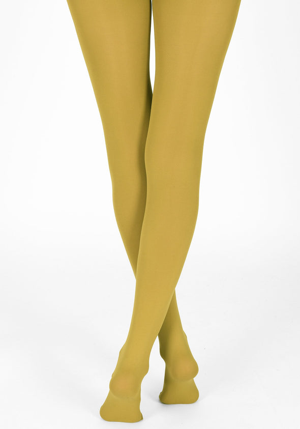 mustard tights 100 denier 1