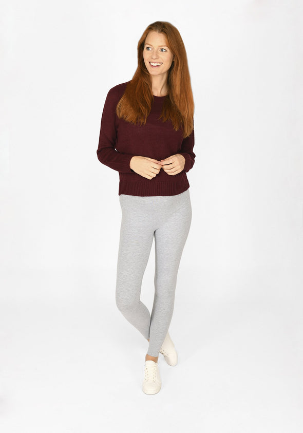 light grey marl full length maternity leggings 1