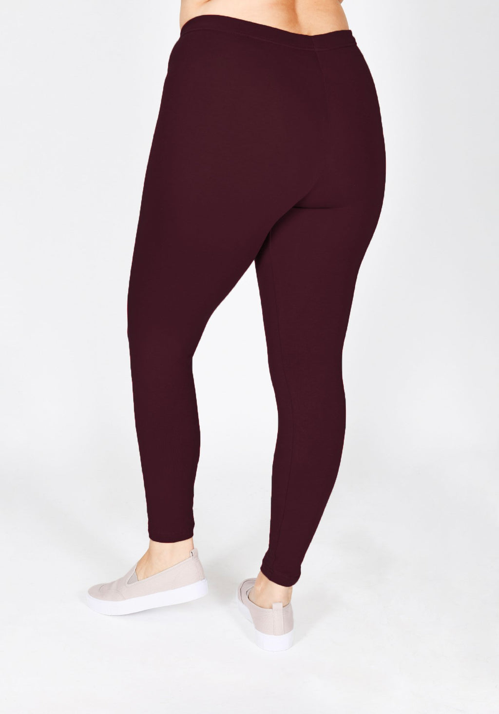 Classic Plus Size Burgundy Leggings