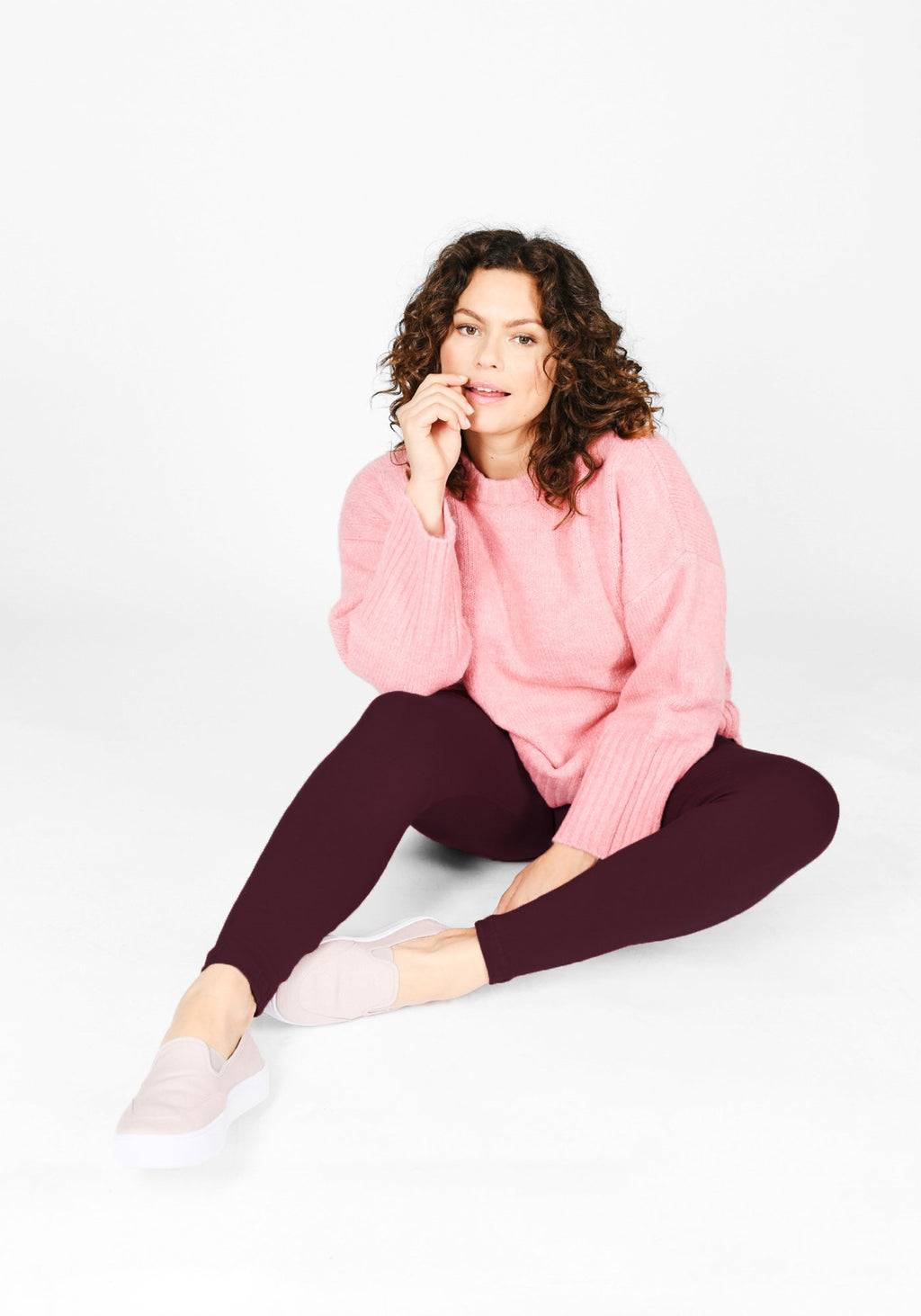 Classic Plus Size Burgundy Leggings