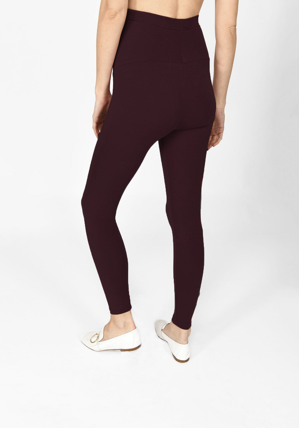 Burgundy Full Length Maternity Leggings