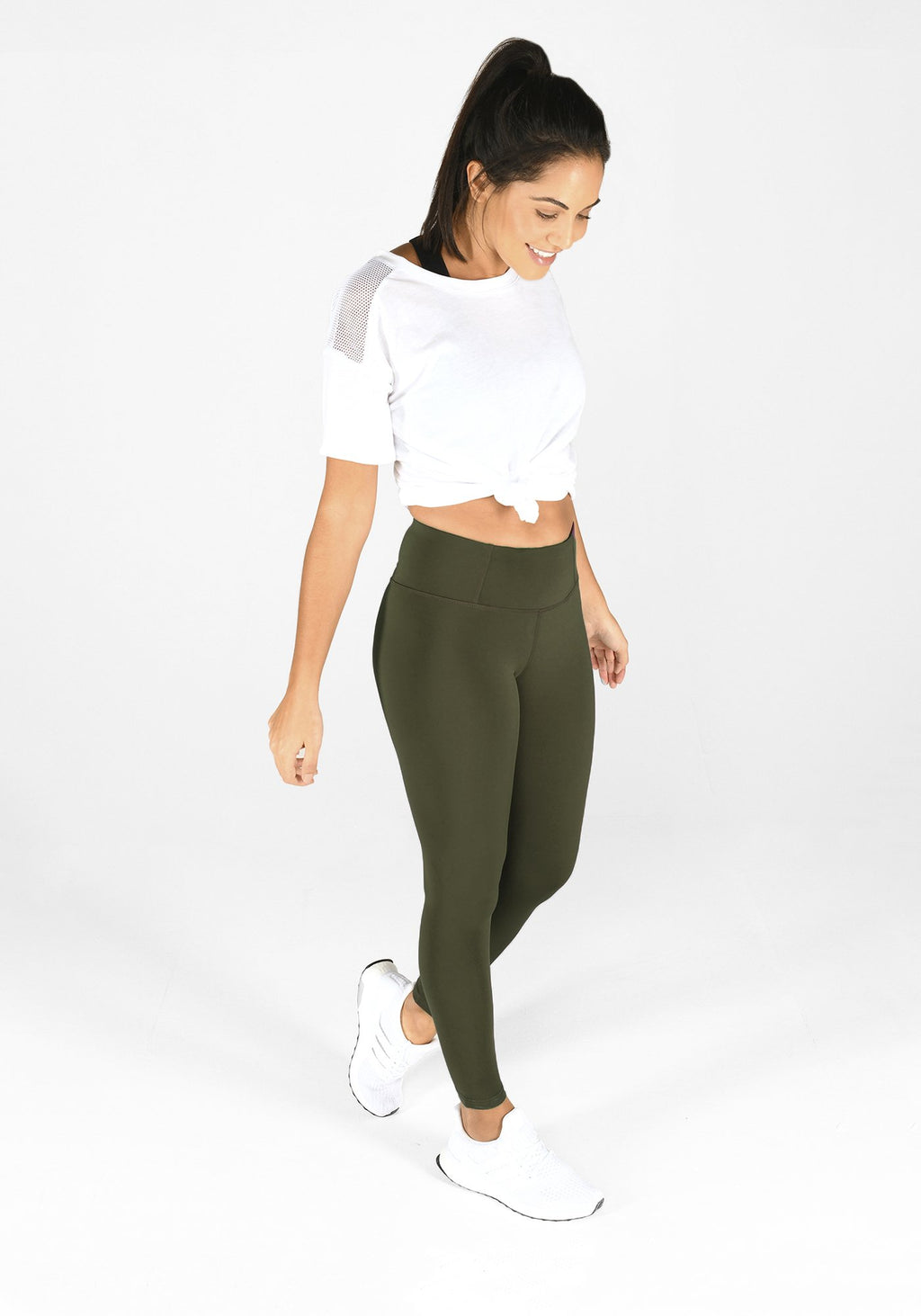 Focus Olive Green 7/8 Sports Leggings