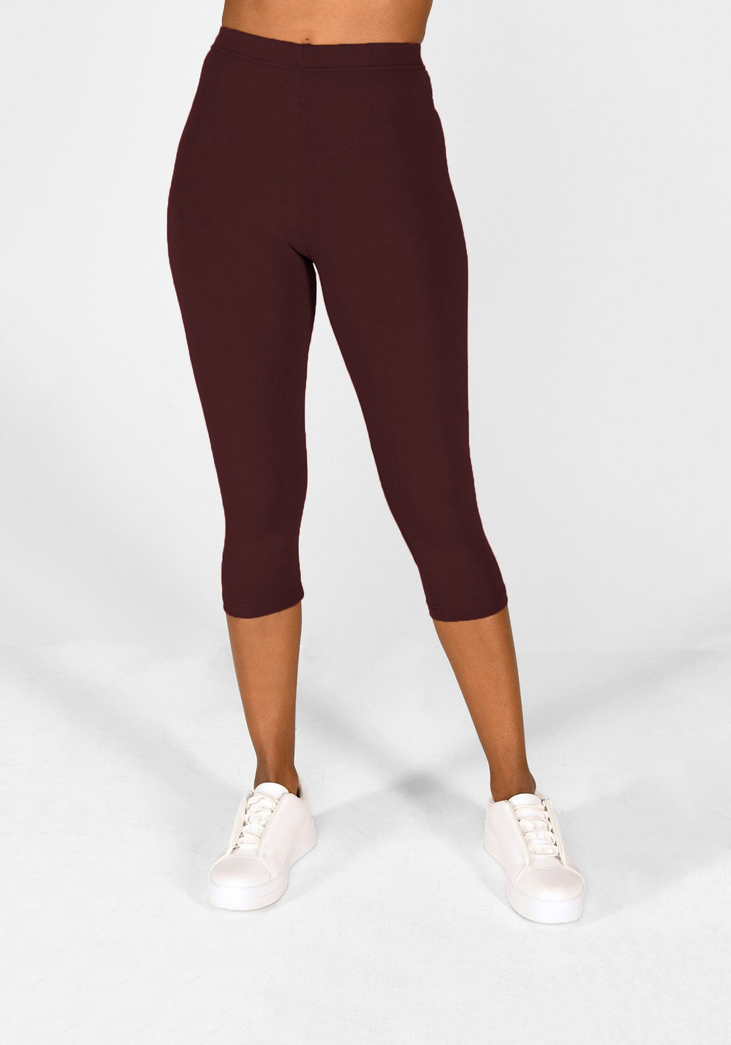 Burgundy Cropped Leggings