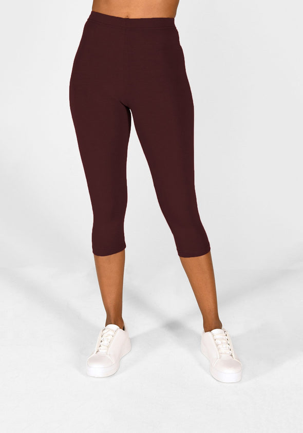 Burgundy Cropped Leggings