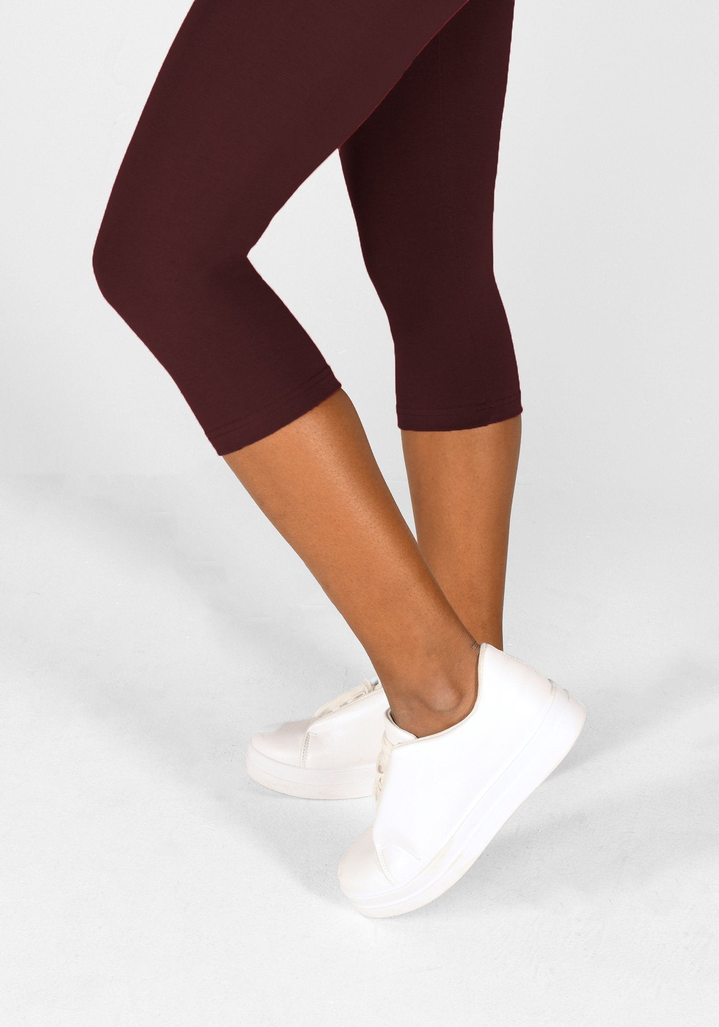 Burgundy Cropped Leggings