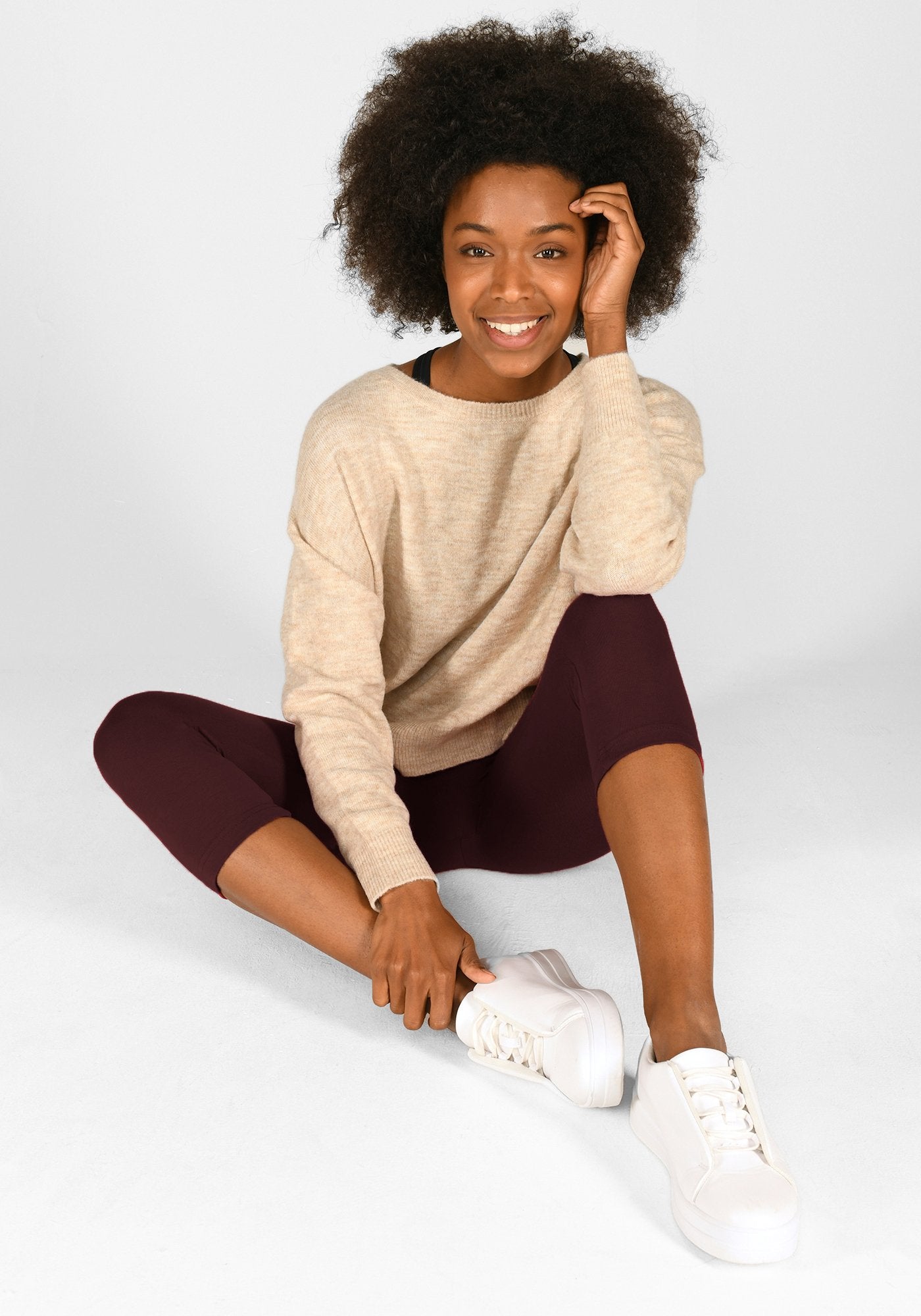 Burgundy Cropped Leggings