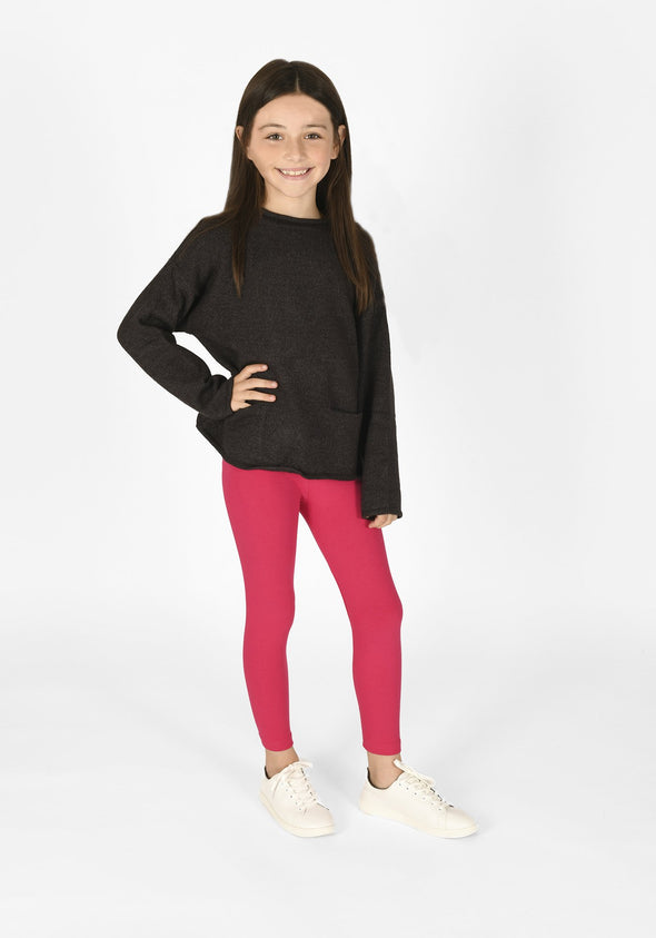 intense pink full length childrens leggings 1