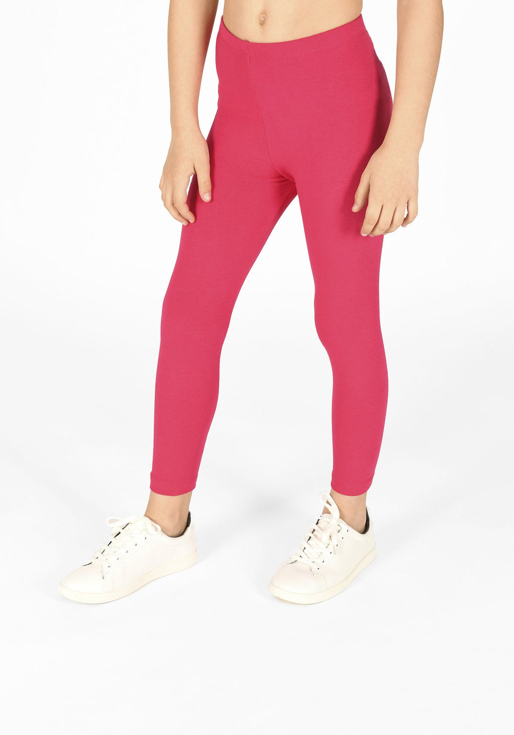 intense pink full length childrens leggings 1