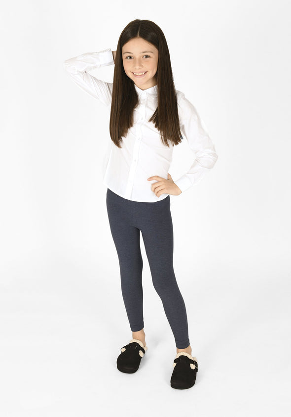 infinity blue marl full length childrens leggings 1