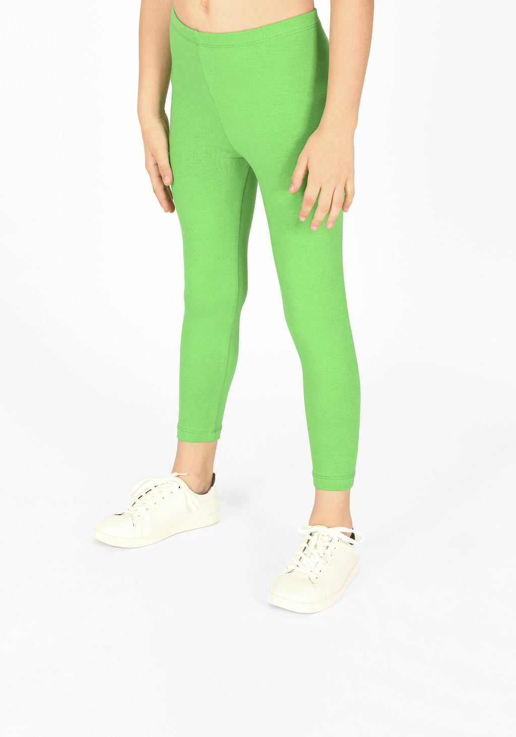 classic green full length childrens leggings 1