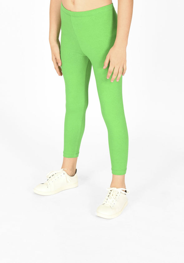 classic green full length childrens leggings 1