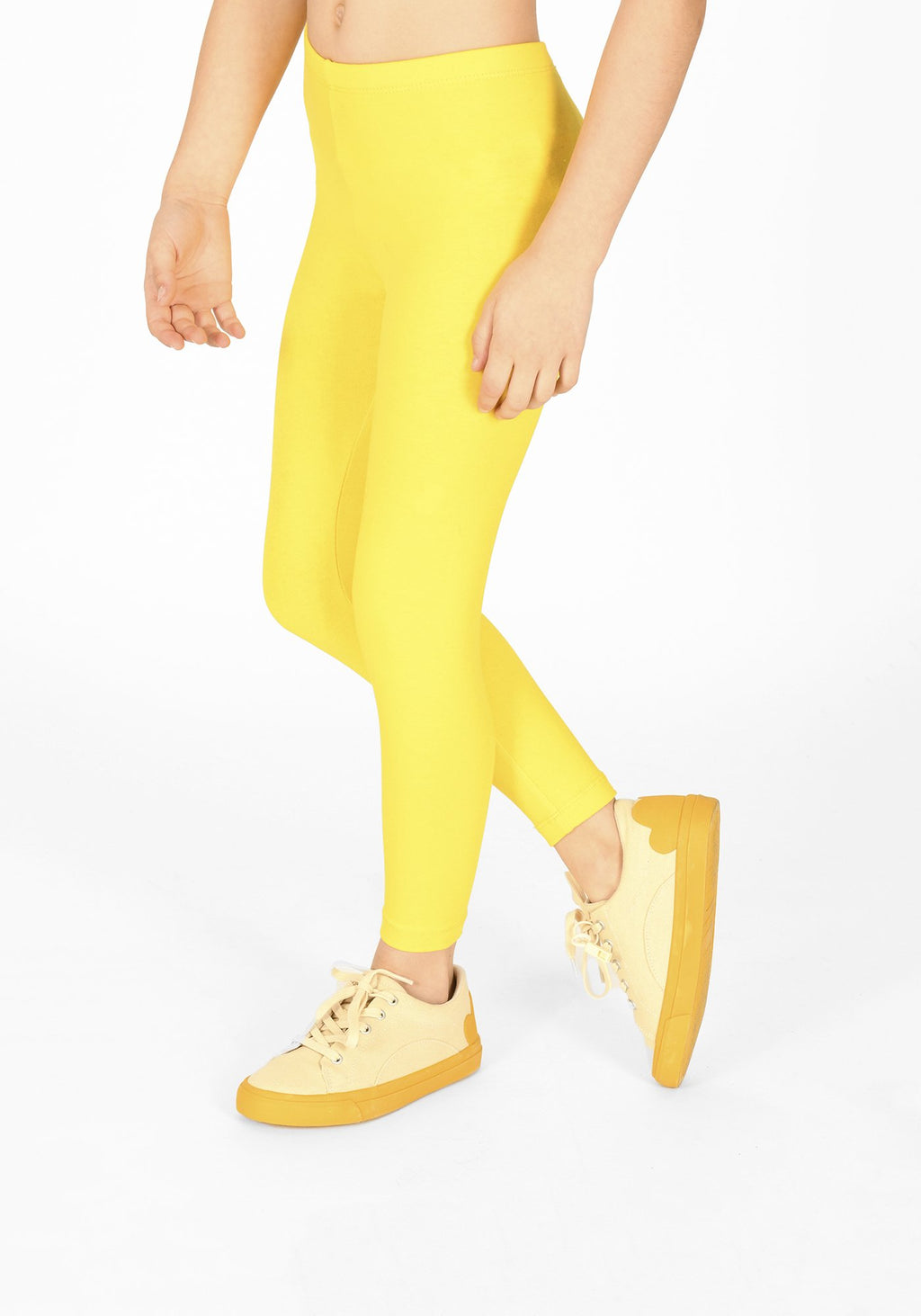 buttercup yellow full length childrens leggings 1