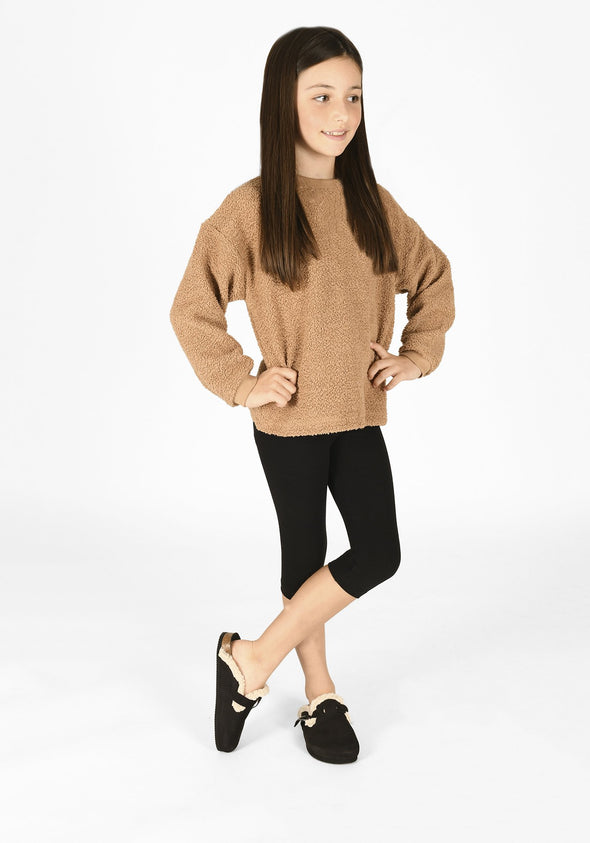 black cropped childrens leggings 1