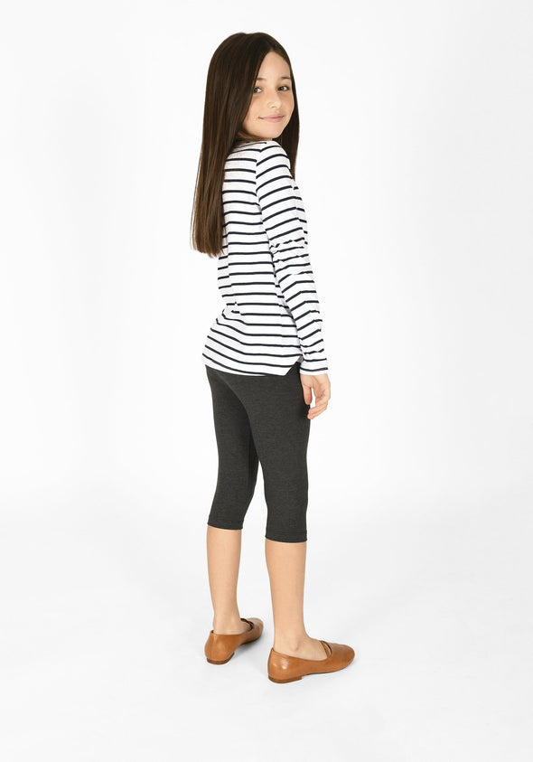 dark grey cropped childrens leggings 1