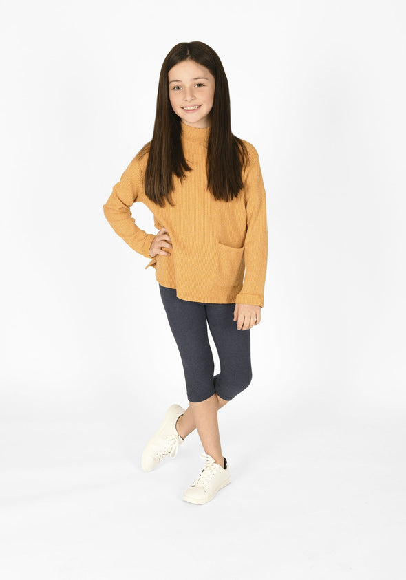 infinity blue cropped childrens leggings 1