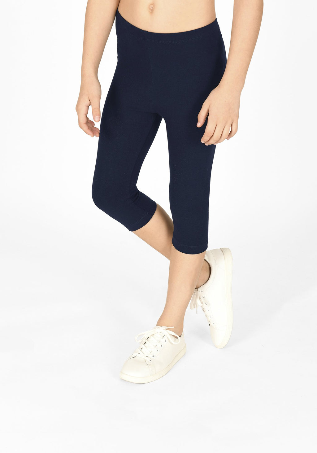 Navy Cropped Childrens Leggings