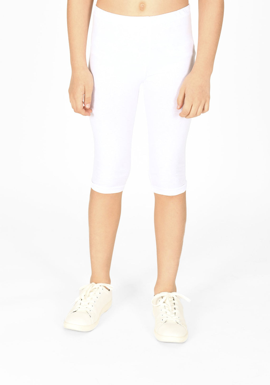 White Cropped Childrens Leggings