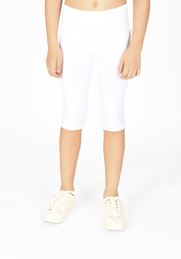 White Cropped Childrens Leggings