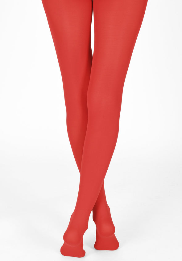 poppy red tights 100 denier 1