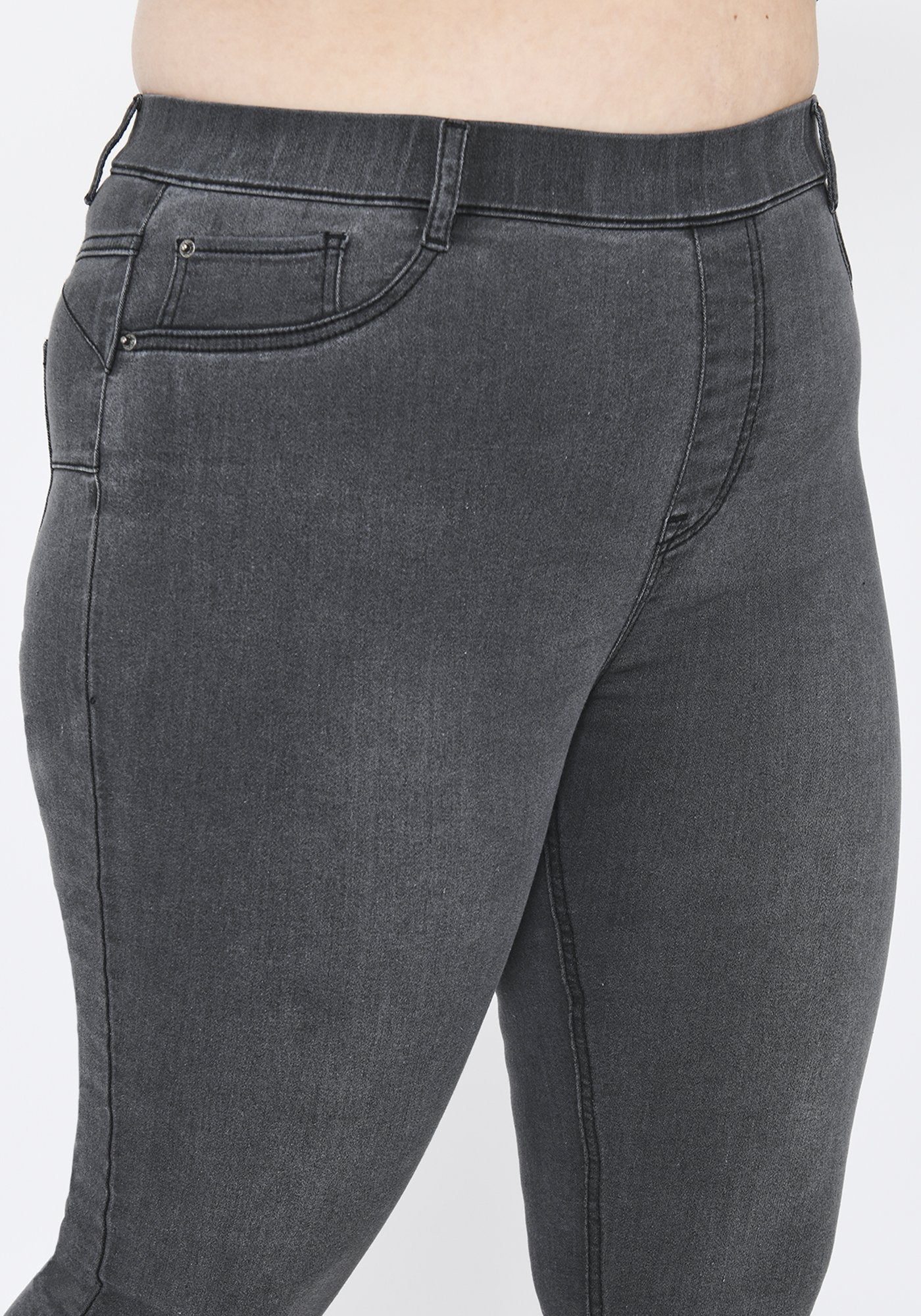 Plus Size Grey Full Length Jeggings