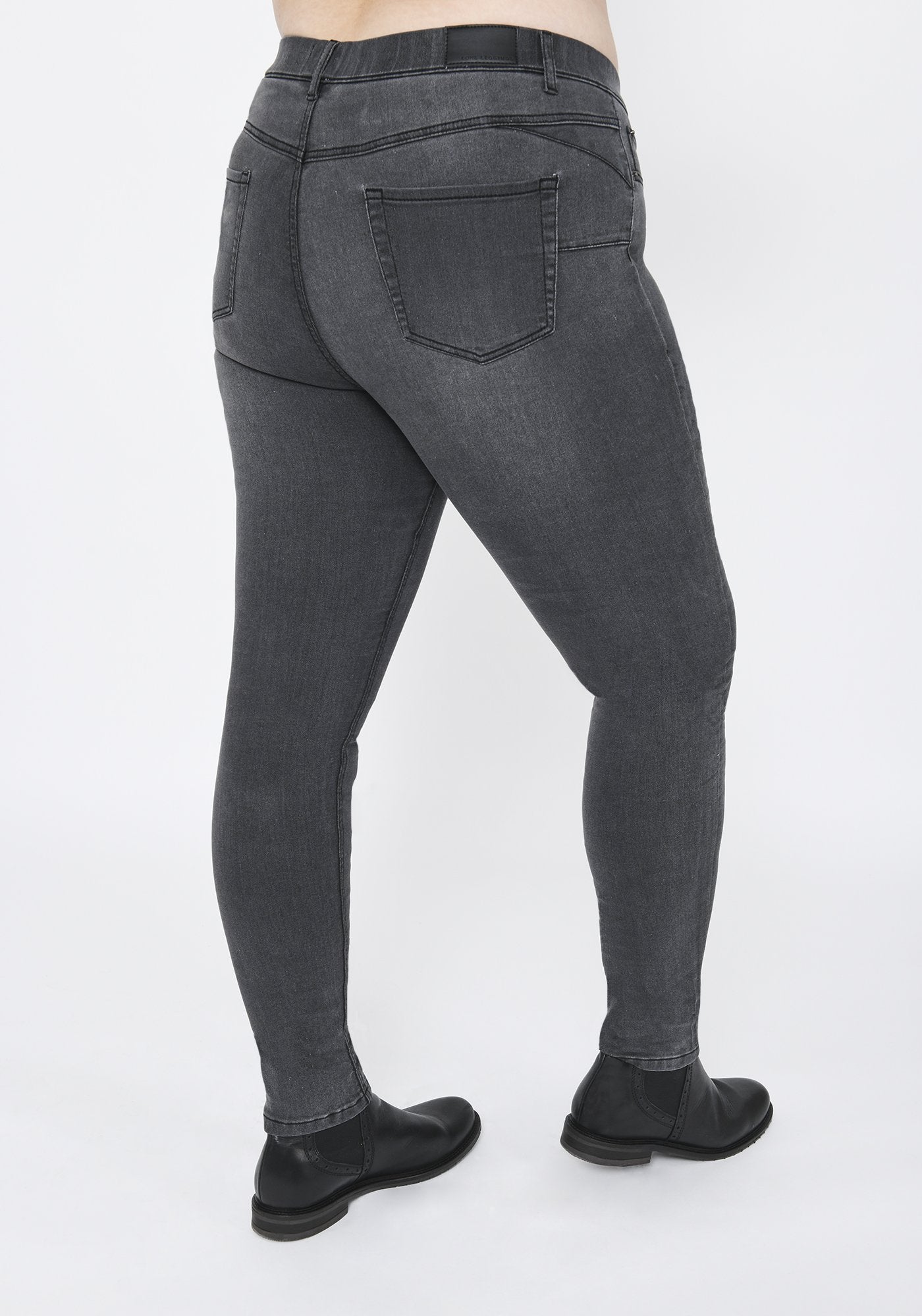 Plus Size Grey Full Length Jeggings