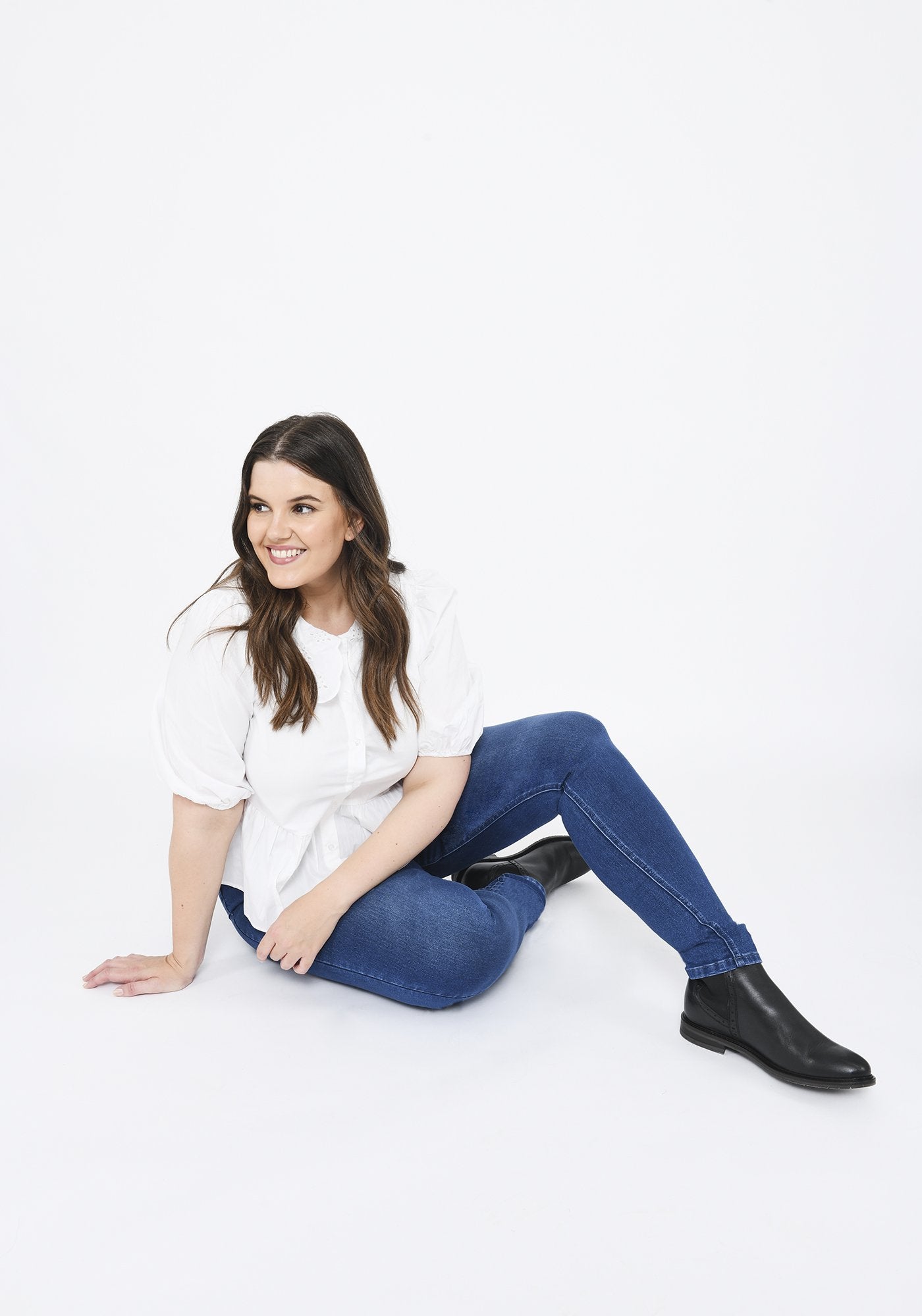 Plus Size Mid Blue Full Length Jeggings