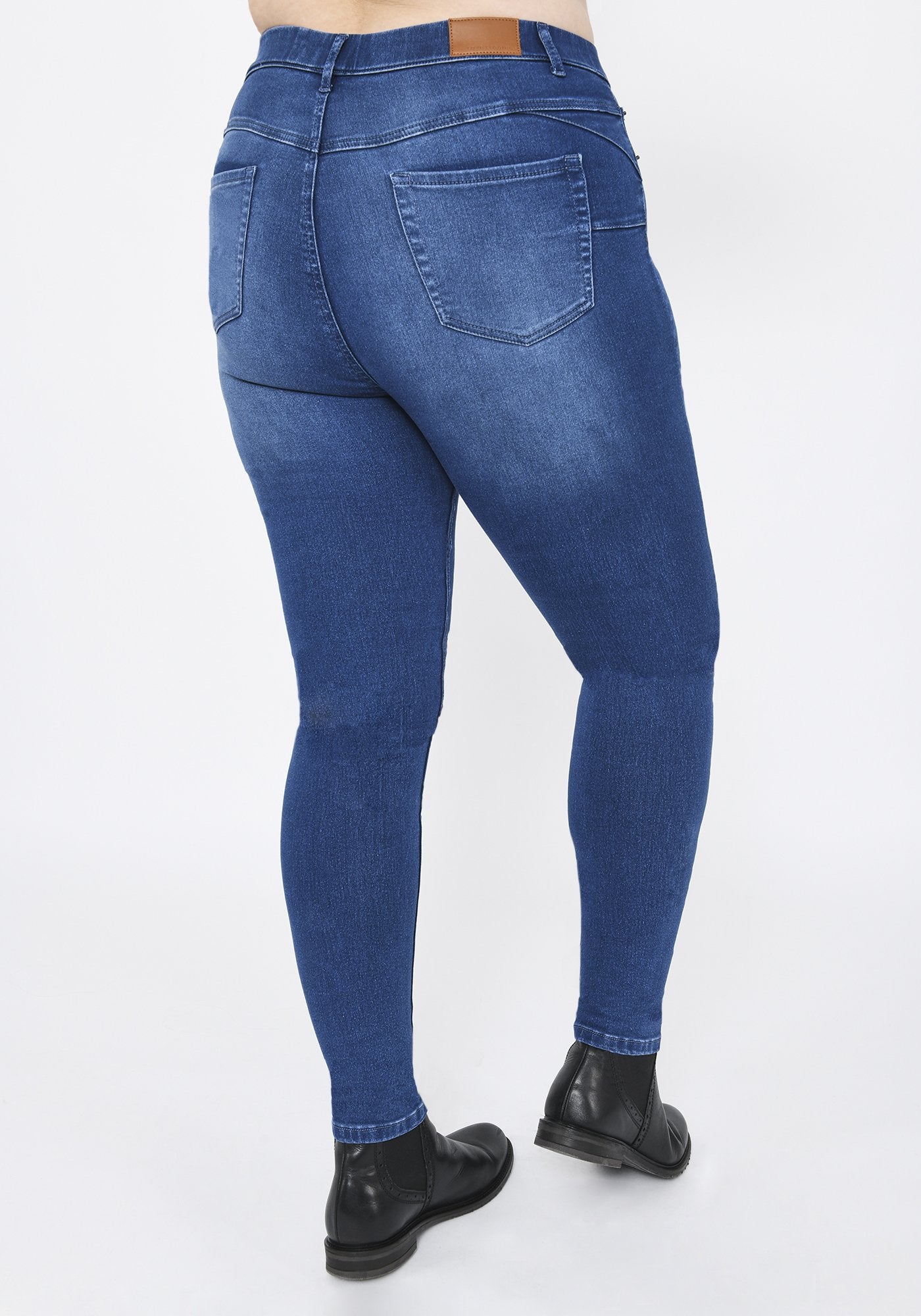 Plus Size Mid Blue Full Length Jeggings