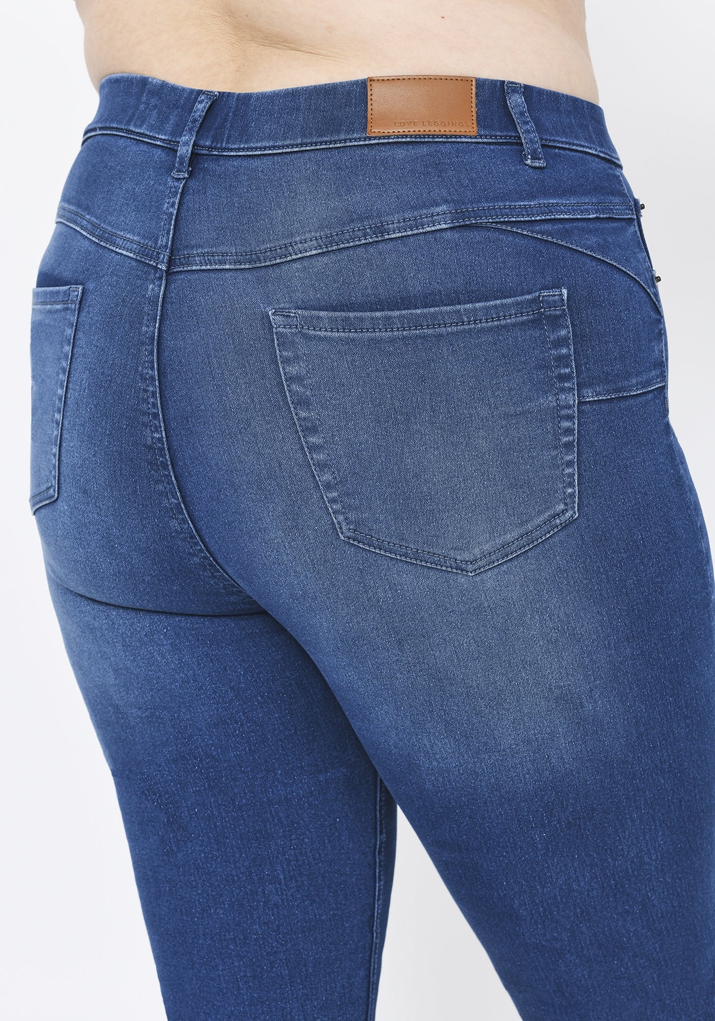 Plus Size Mid Blue Full Length Jeggings