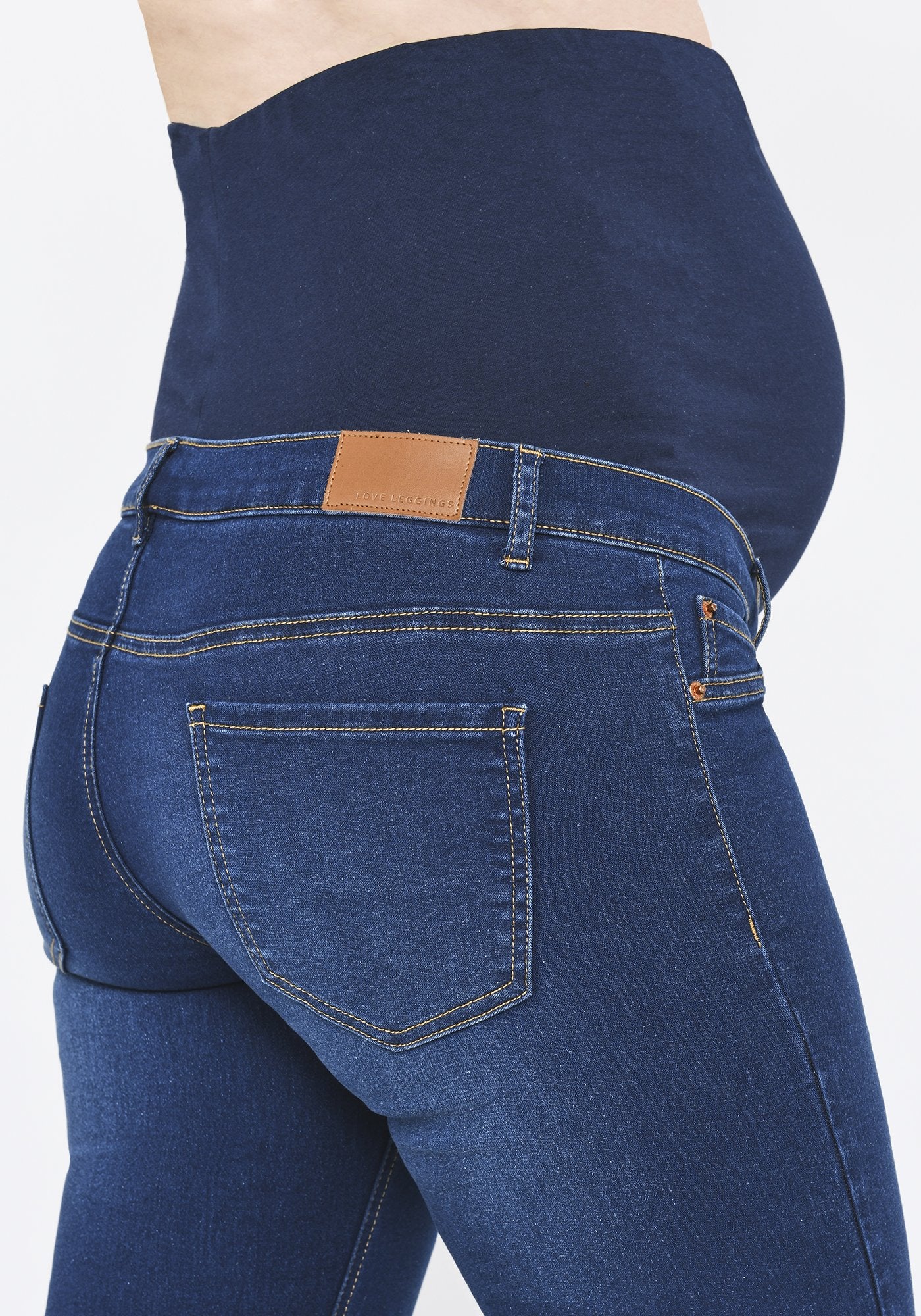 Dark Blue Full Length Maternity Jeggings