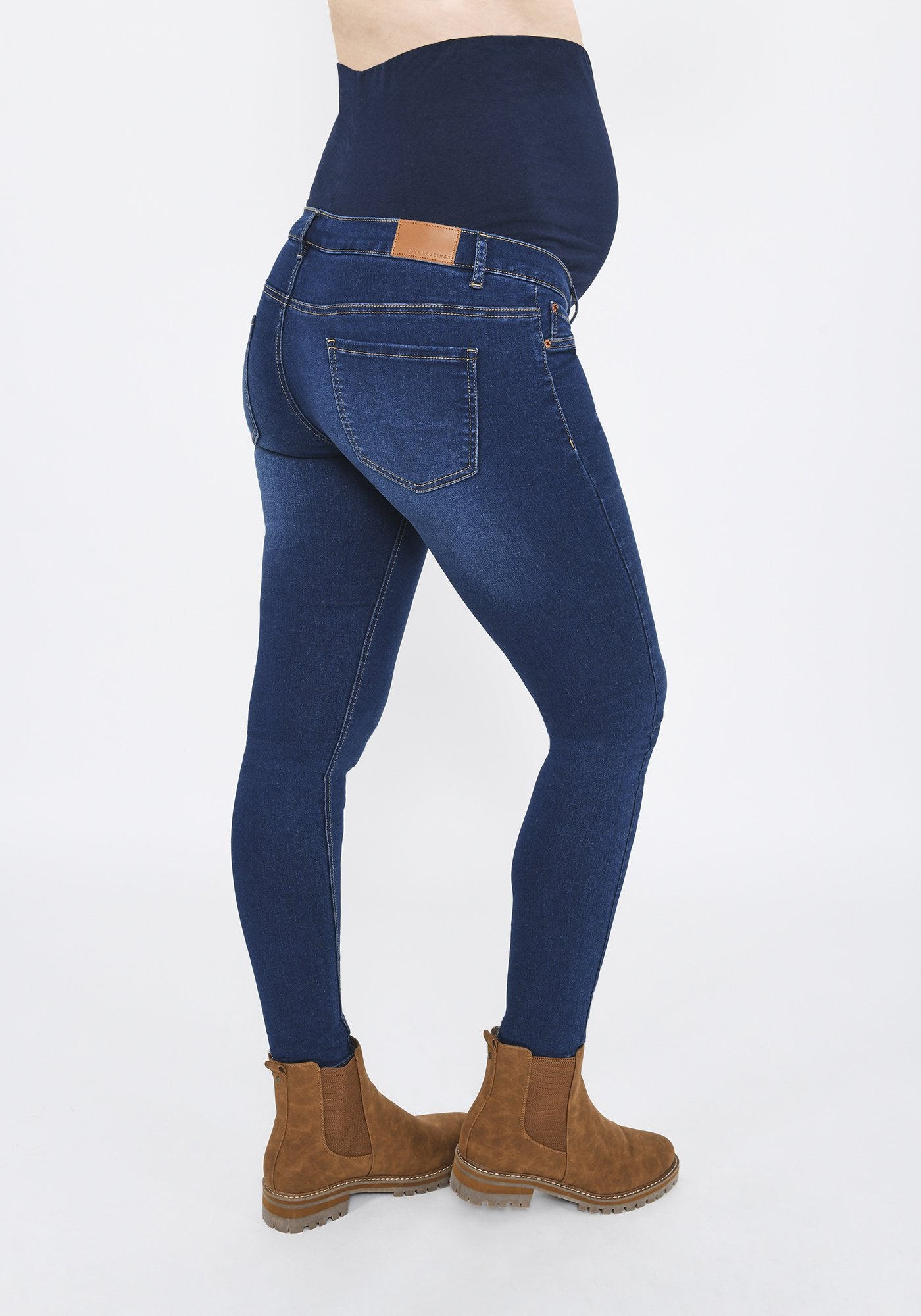 Dark Blue Full Length Maternity Jeggings