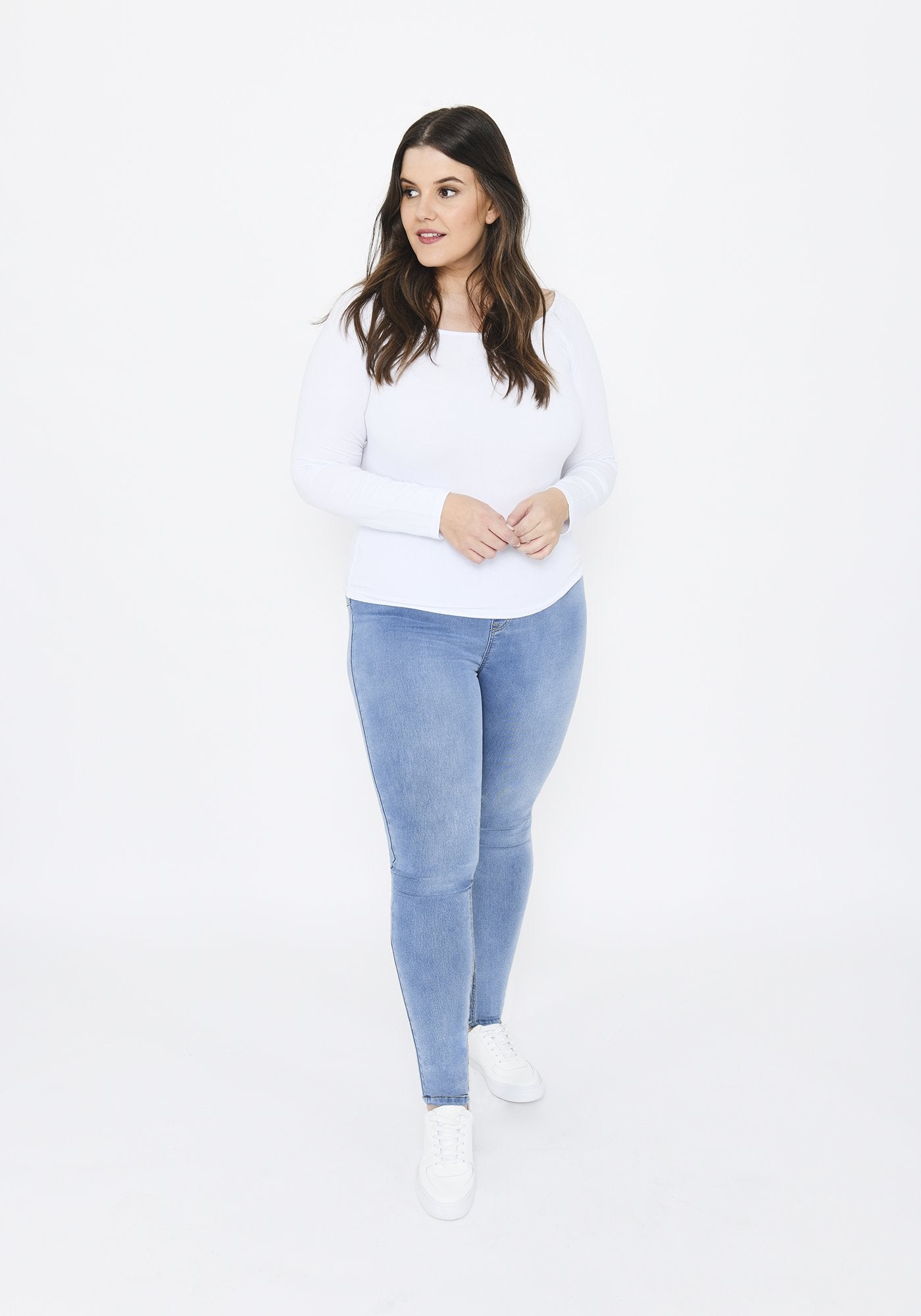 Plus Size Light Blue Full Length Jeggings