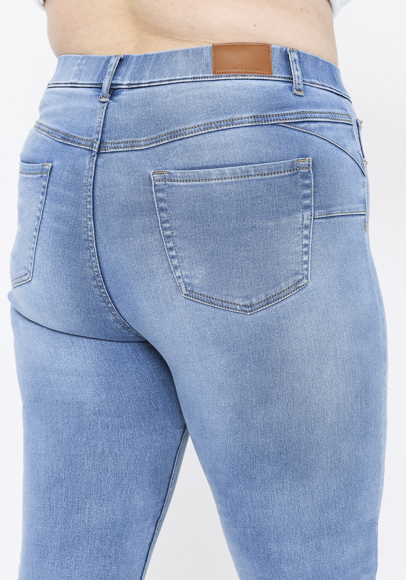 Plus Size Light Blue Full Length Jeggings