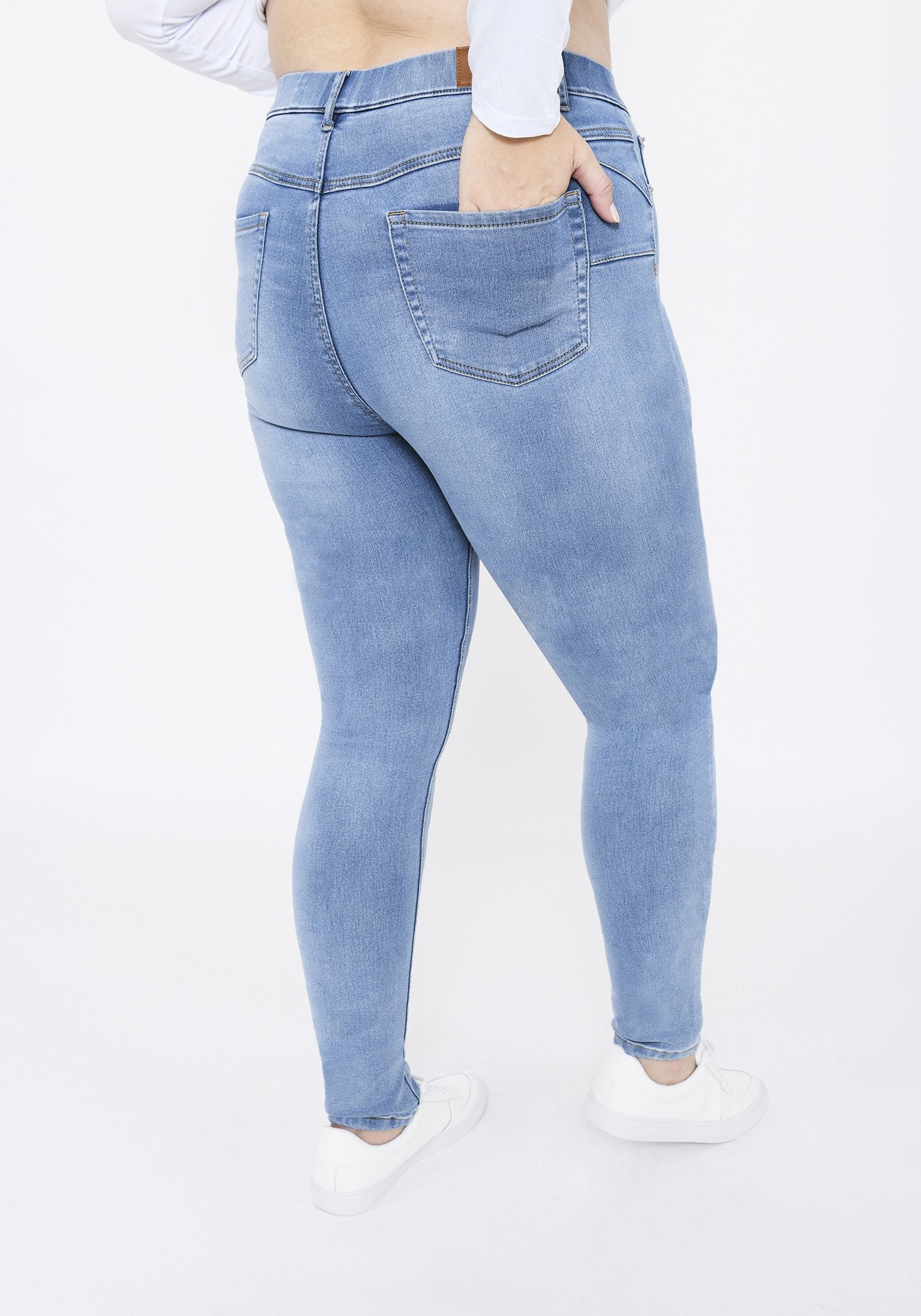 Plus Size Light Blue Full Length Jeggings