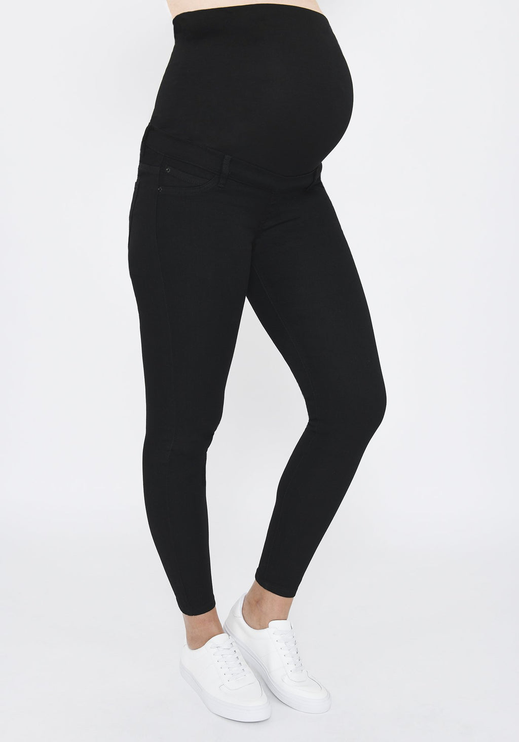 Black Ankle Grazer Maternity Jeggings