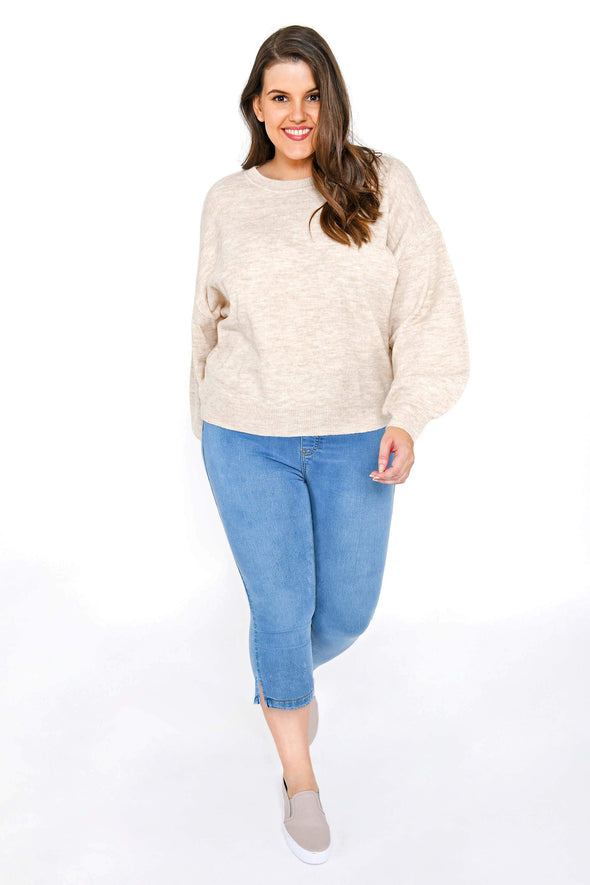 Plus Size Light Blue Cropped Jeggings