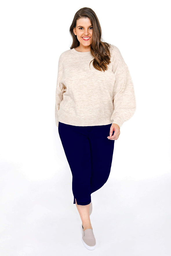 Plus Size Navy Blue Cropped Jeggings
