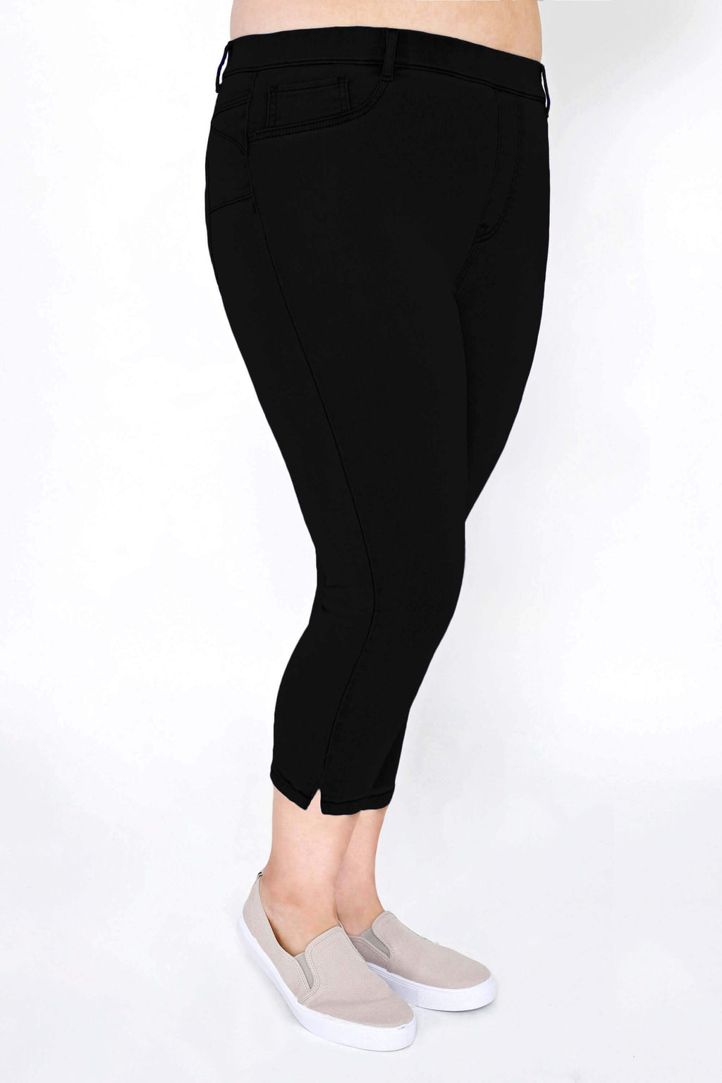 Plus Size Black Cropped Jeggings