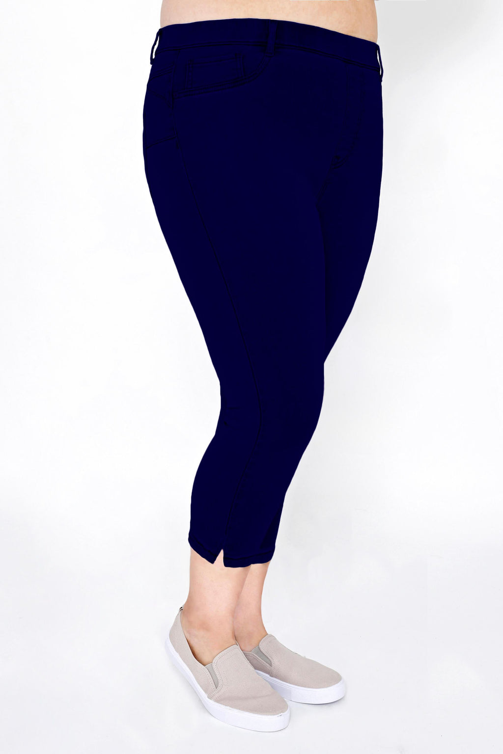 Plus Size Navy Blue Cropped Jeggings