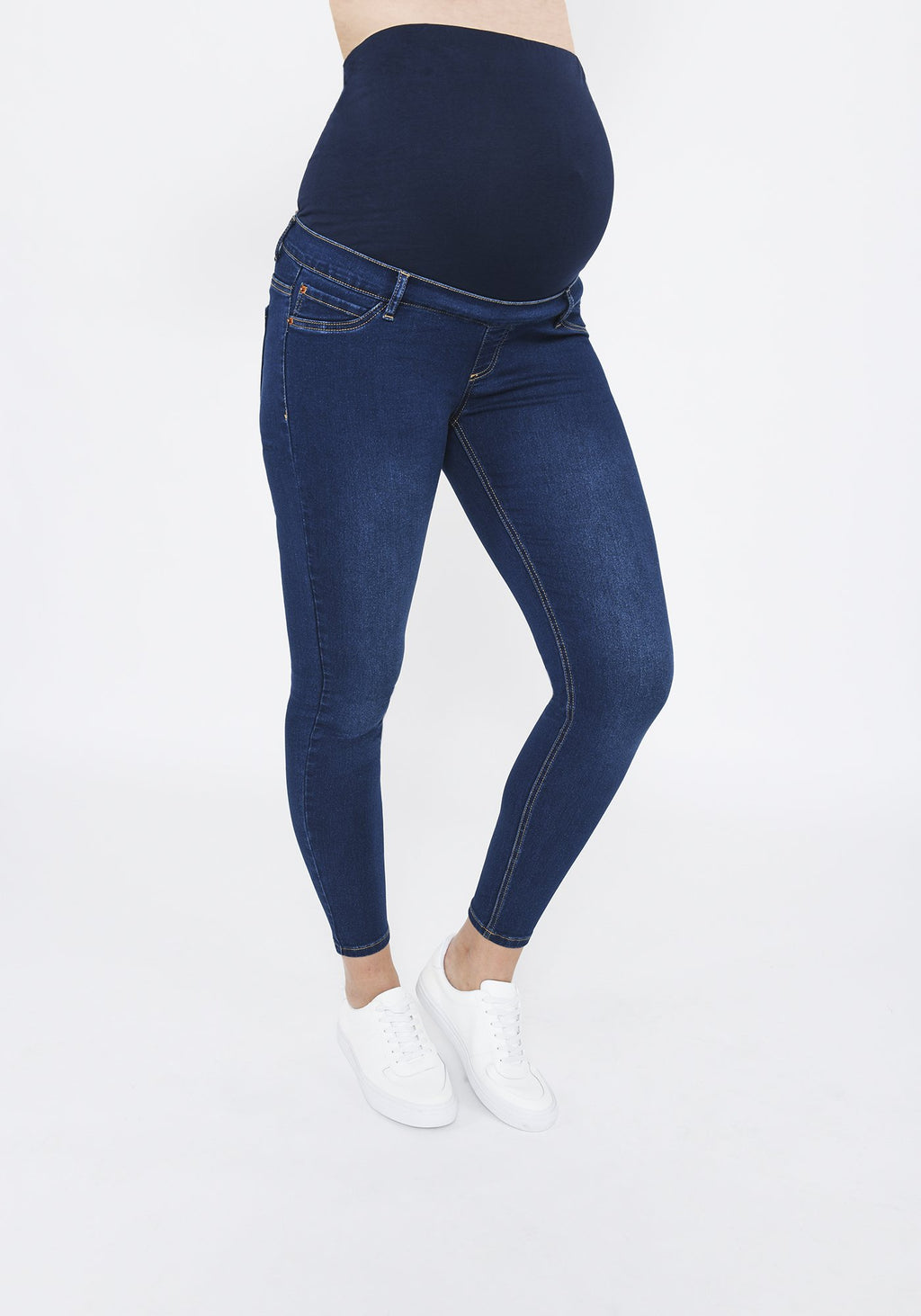 Dark Blue Ankle Grazer Maternity Jeggings