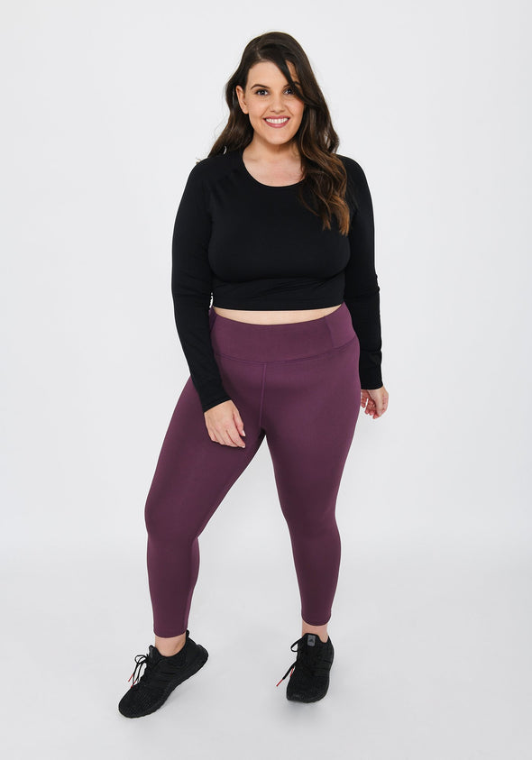 Focus Cropped Dusty Pink Sports Leggings