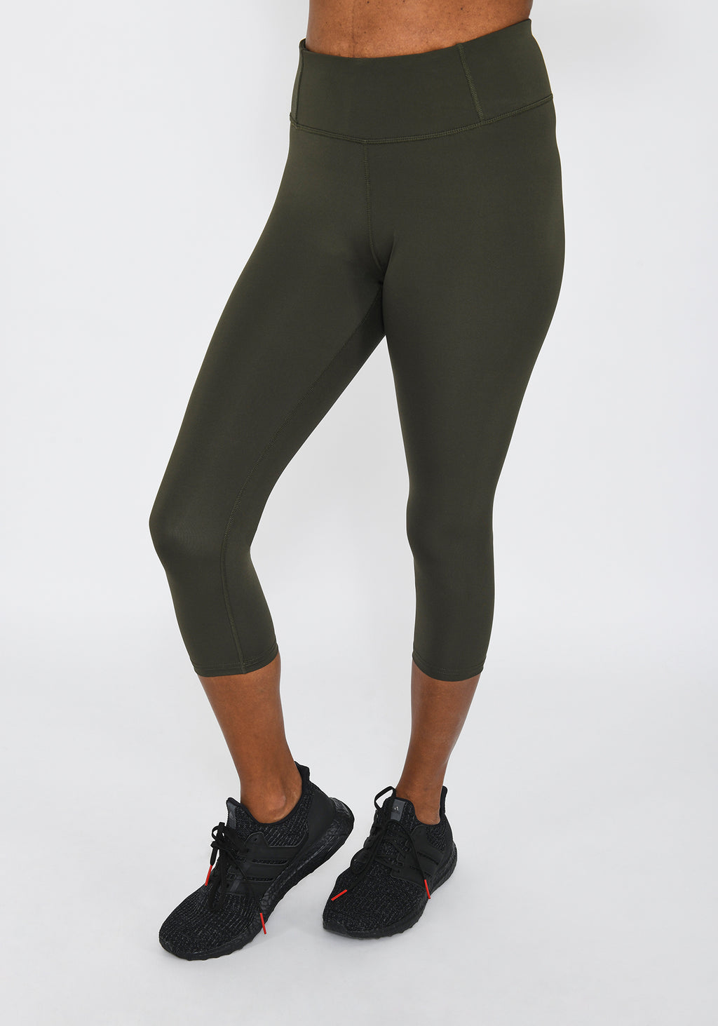 Focus Cropped Olive Green Sports Leggings