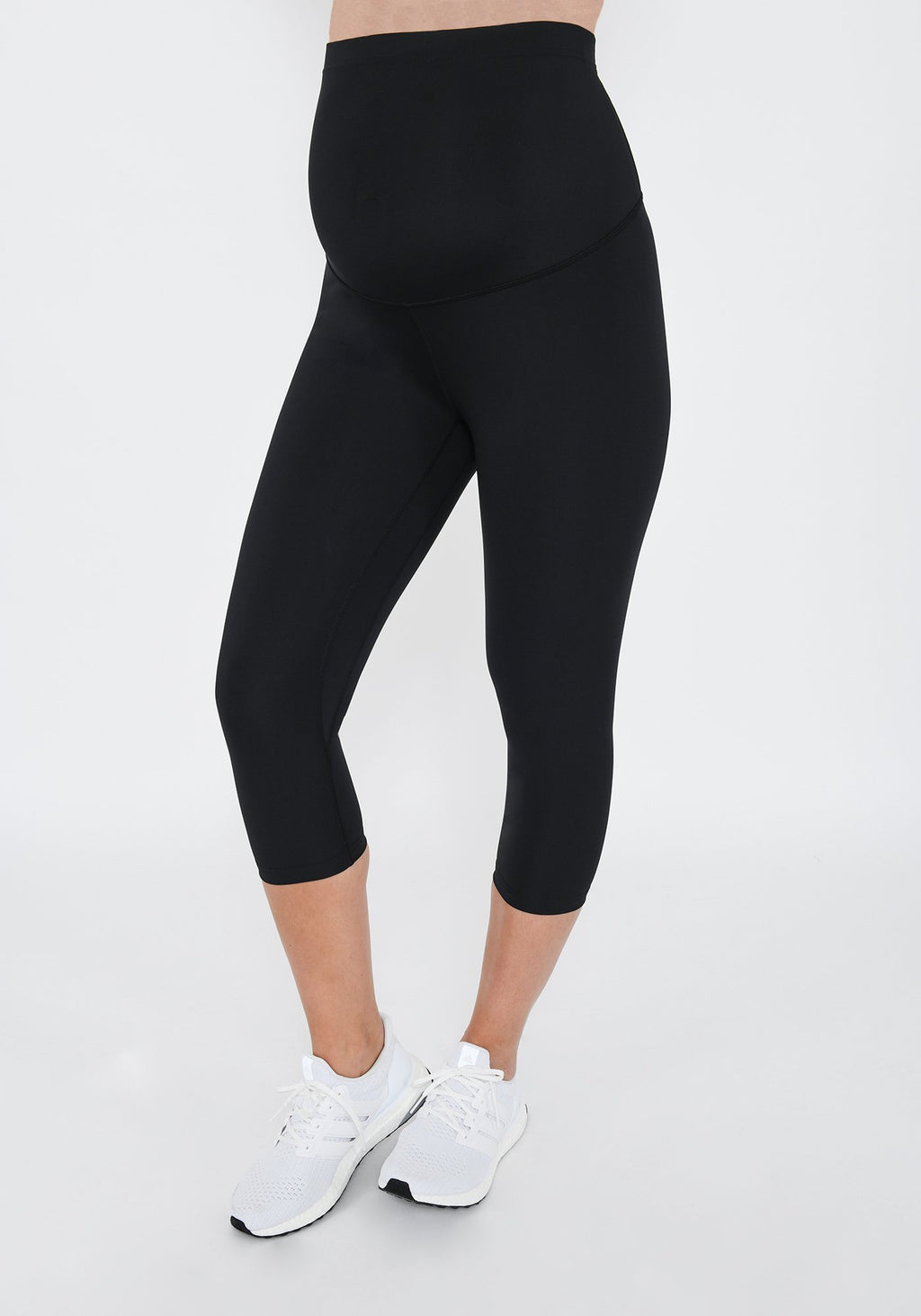 Focus Cropped Midnight Black Maternity Sports Leggings