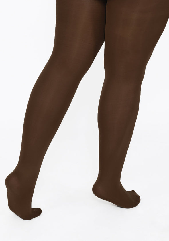 Plus Size Dark Brown 100 Denier Tights