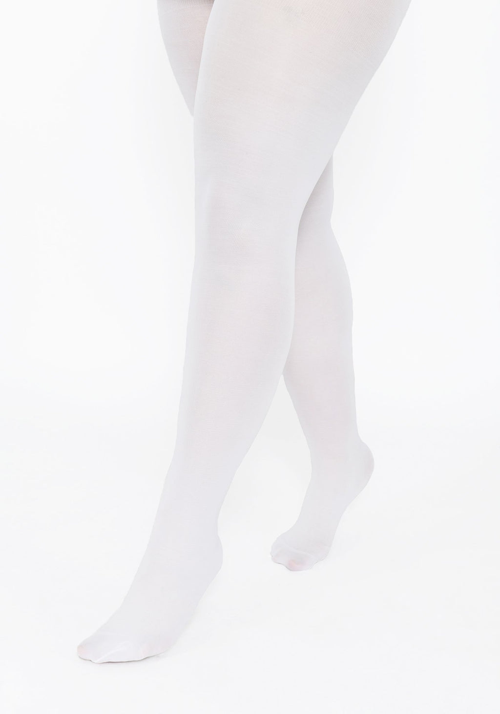 Plus Size White 100 Denier Tights