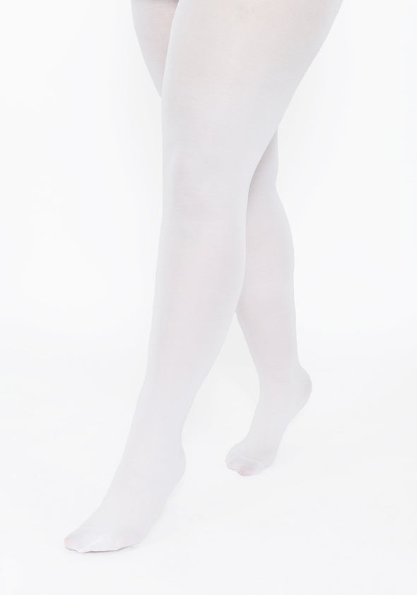 Plus Size White 100 Denier Tights