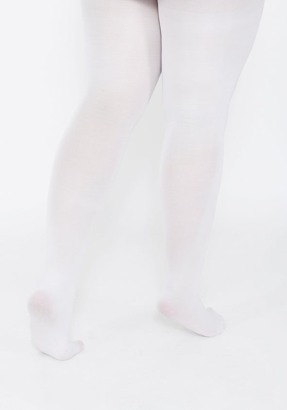 Plus Size White 100 Denier Tights