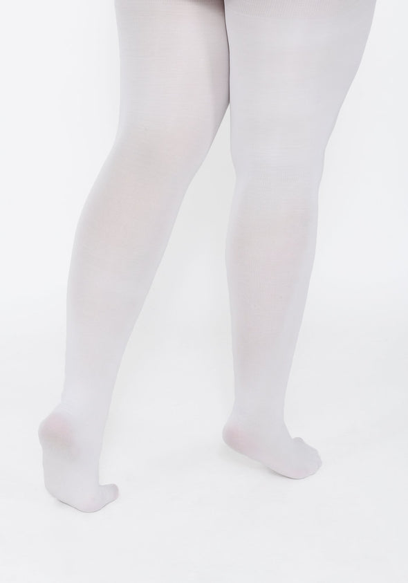 Plus Size White 40 Denier Tights