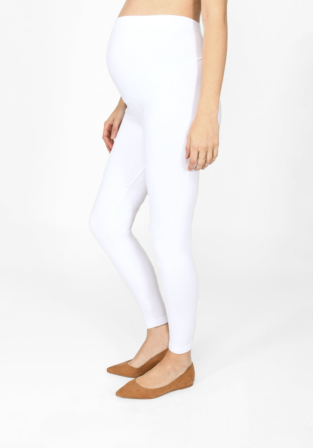 white full length maternity leggings 1