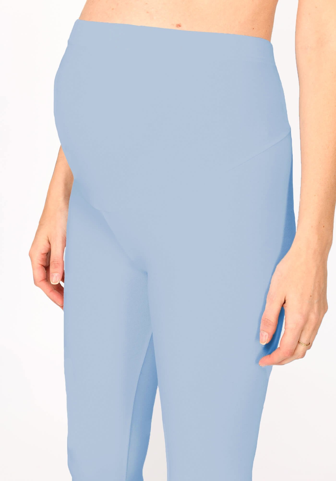 Powder Blue Classic Full Length Maternity Leggings